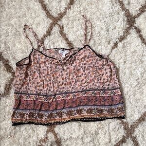 Patrons of Peace Pink Paisley Border Cropped Cami